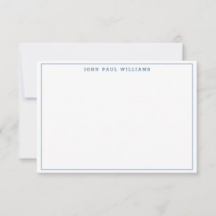 Navy Blue Simple Professional Formal Thin Border Card