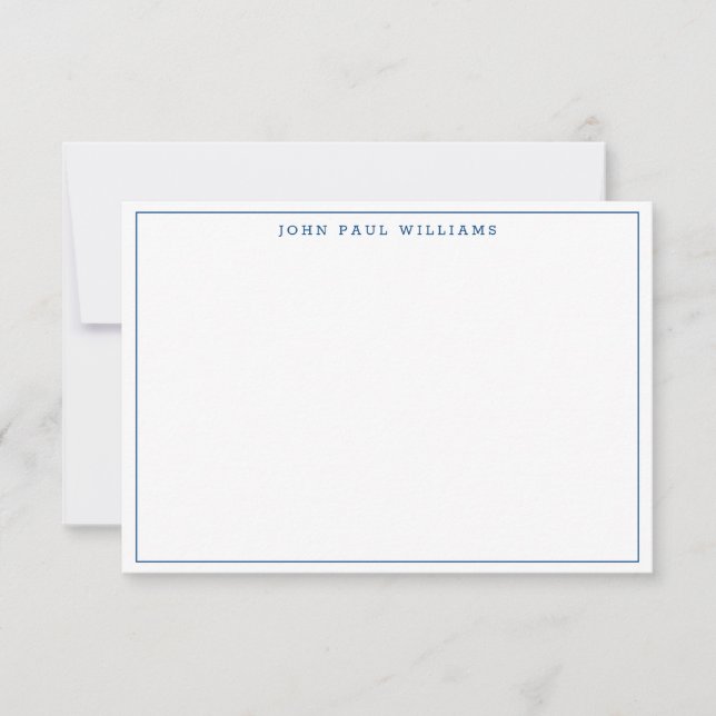 Navy Blue Simple Professional Formal Thin Border Card (Front)