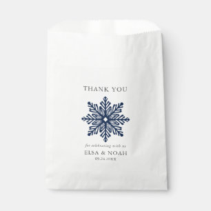 NAVY BLUE SIMPLE SNOWFLAKE WEDDING Thank You  Favour Bag