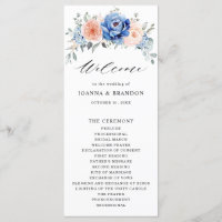 Navy Blue Slate Dusty Blush Pink Floral Wedding