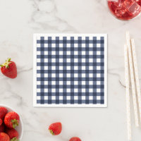Navy Blue Small Classic Gingham Check Plaid