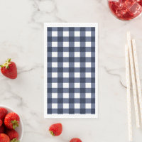 Navy Blue Small Classic Gingham Check Plaid