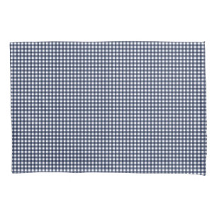 Navy Blue Small Classic Gingham Check Plaid Pillowcase