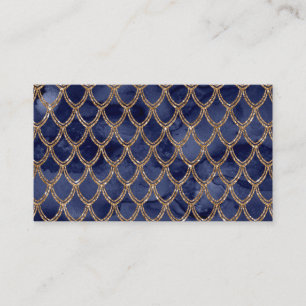 Navy Blue Snake Serpent Reptile Pattern Business Card