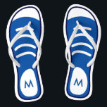 Navy Blue Sneaker Shoes Cool Funny Look Monogram Thongs<br><div class="desc">This pretty "Cool and Funny Navy Blue Sneaker Shoes Old School Look with Your Monograms Unique Design" Flip Flop is definitely a cute gift for you or friends in this Summer Season. 

 More Designs You May Also Like:</div>