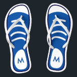 Navy Blue Sneaker Shoes Cool Funny Look Monogram Thongs<br><div class="desc">This pretty "Cool and Funny Navy Blue Sneaker Shoes Old School Look with Your Monograms Unique Design" Flip Flop is definitely a cute gift for you or friends in this Summer Season. 

 More Designs You May Also Like:</div>