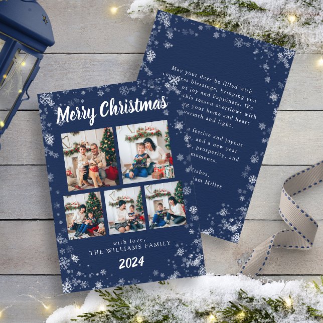 Navy Blue Snow Flake Holiday Card (Navy Blue Snow Flake Holiday Card
)