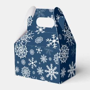 Navy Blue Snowflake Christmas Holidays Favour Box