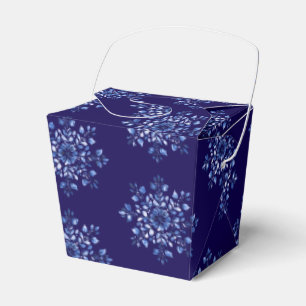 Navy Blue Snowflake Favour Boxes