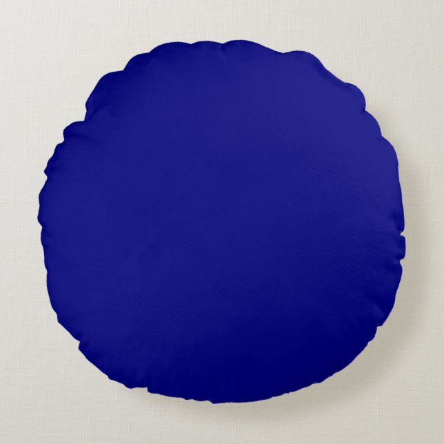 Navy Blue Solid Colour | Classic | Elegant Round Cushion (Front)