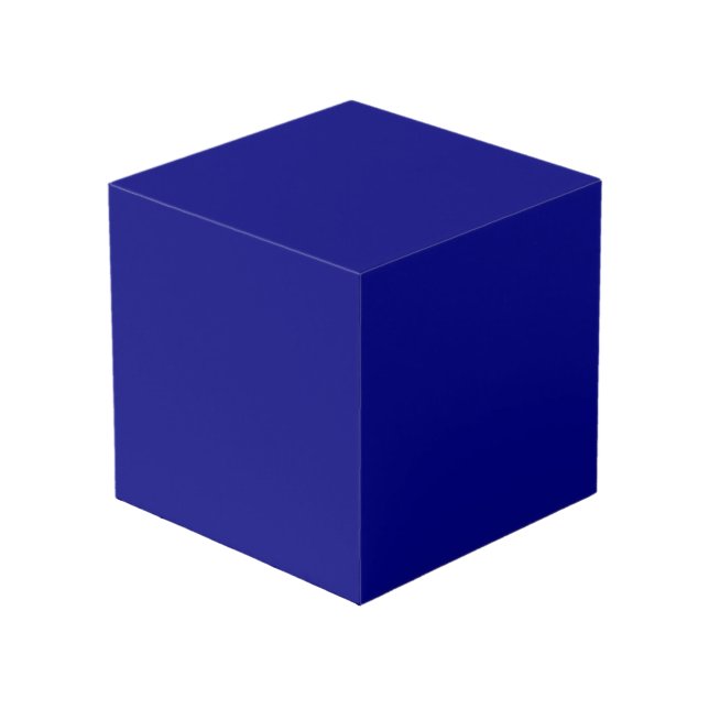 Navy Blue Solid Colour Cube (Front Angled)