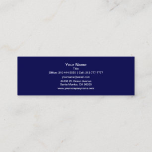 Navy Blue Solid Colour Customise It Mini Business Card