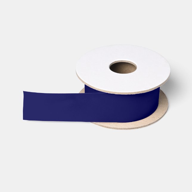 Navy Blue Solid Colour Customise It Satin Ribbon (Spool)