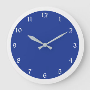 Navy Blue Solid Colour Large Clock