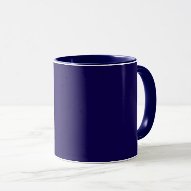 Navy blue solid colour mug (Front Right)