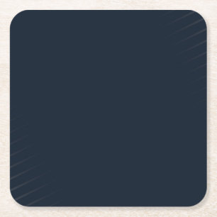 Navy Blue Solid Colour Square Paper Coaster