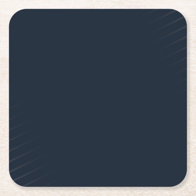Navy Blue Solid Colour Square Paper Coaster (Front)