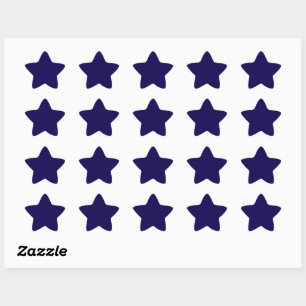 Navy blue solid colour star sticker