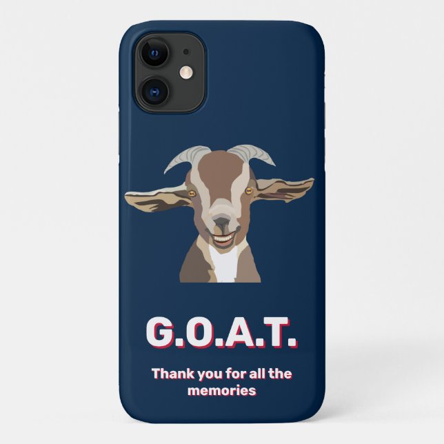 Navy Blue Sports Custom Photo  G.O.A.T. Case-Mate iPhone Case (Back)