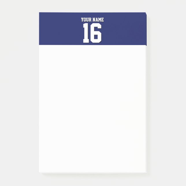 Navy Blue Sports Jersey Team Jersey Post-it Notes (Front)
