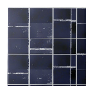 Navy blue square and rectangle tiled ceramic tile