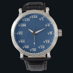 Navy Blue Square Root Clock - Math Time Watch<br><div class="desc">square root clock, fun math wall clock, mathematics student classroom time, maths teacher class hours, number geek nerd humour, squareroot calculation school lesson, calculating calculations sums,  numbers, elementary primary secondary school, high school college university</div>