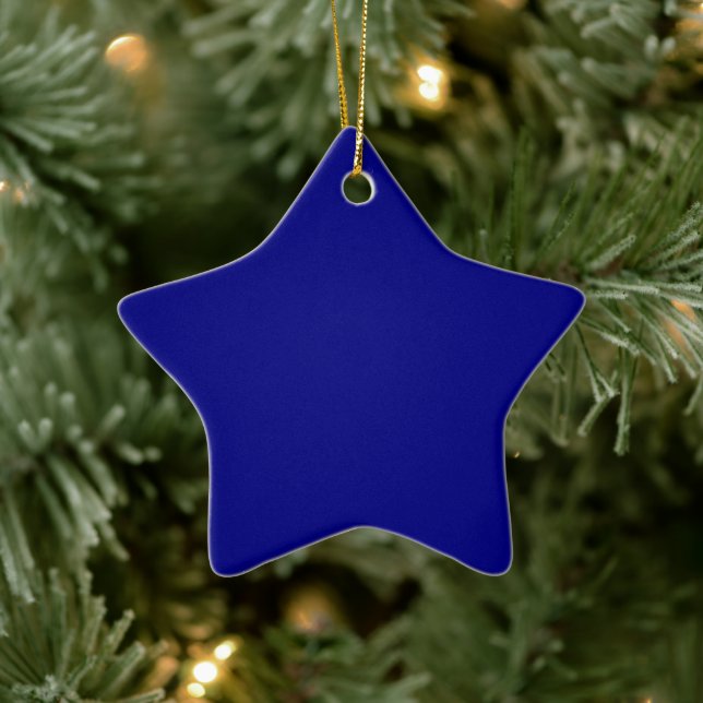 Navy Blue Star Ceramic Ornament (Tree)