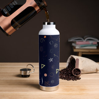 Navy Blue Starry Night Doodle Stainlessness bottle