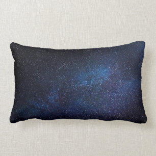 Navy Blue Starry Night sky Galaxy Lumbar Cushion
