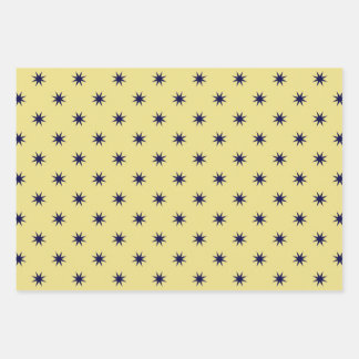 Navy Blue Stars Wrapping Paper Sheet