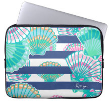 Navy Blue Stripe Seashell