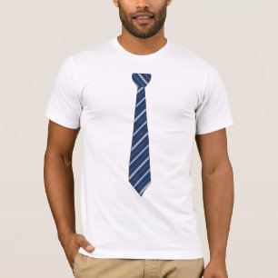 Navy Blue Stripe Tie T-Shirt