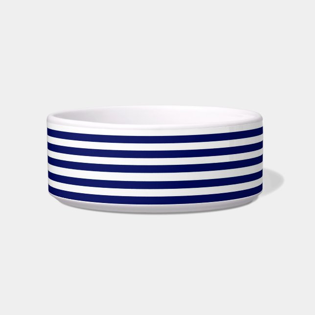 Navy Blue Striped Bowl (Front)