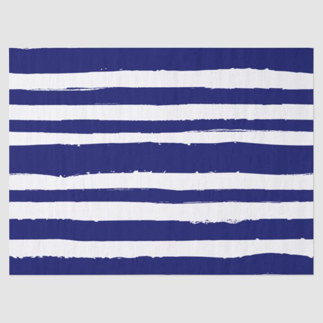 Navy Blue Striped Tissue Paper (Front)