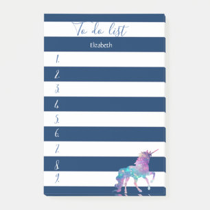 Navy Blue Striped,Unicorn ,To do list Post-it Notes