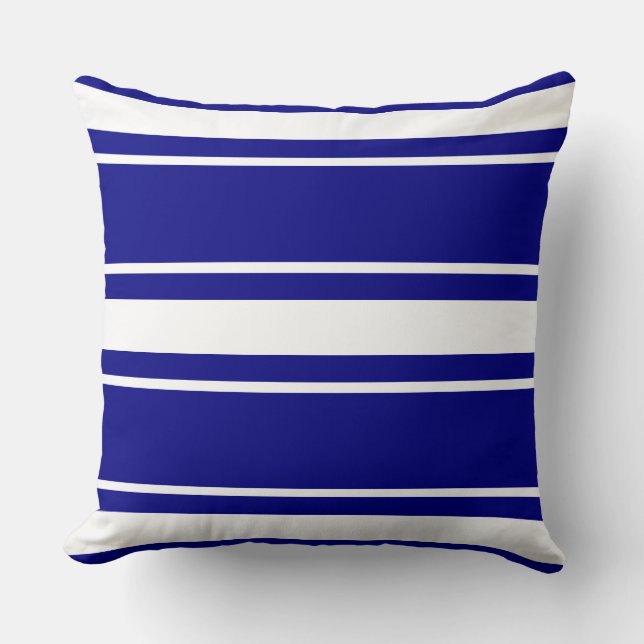 Navy Blue Stripes Cushion (Front)