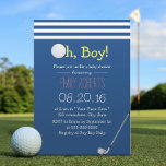 Navy Blue Stripes Golf Boy Baby Shower Invitation<br><div class="desc">Navy Blue Stripes Golf Boy Baby Shower Invitations.</div>