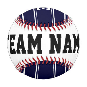 Navy Blue Stripes With Custom Monogram Baseball