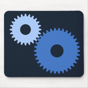 Navy Blue stylish machine cogs Mouse Pad