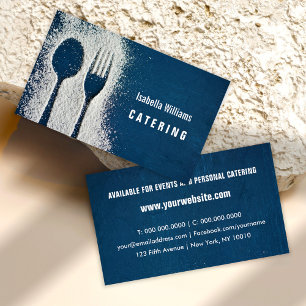 Navy Blue, Sugar Fork, Catering, Chef, Restaurant Business Card