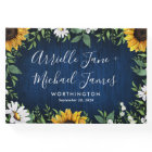 Navy Blue Sunflower Rustic Wedding Guest Book
