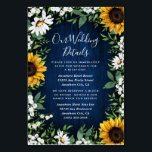 Navy Blue Sunflower Rustic Wedding Insert Cards<br><div class="desc">Navy Blue Sunflower Rustic Wedding Insert Cards - feature a navy blue barn wood background decorated with watercolor daisies,  sunflowers,  greenery,  baby's breath,  and lily of the valley.</div>