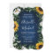 Navy Blue Sunflower Rustic Wedding Invitations