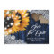 Navy Blue Sunflower Wedding Save The Date Postcard