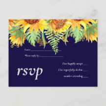 Navy Blue Sunflowers Wedding Modern Budget
