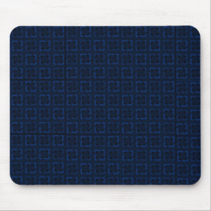 Navy blue symmetrical abstract fashion pattern mouse pad