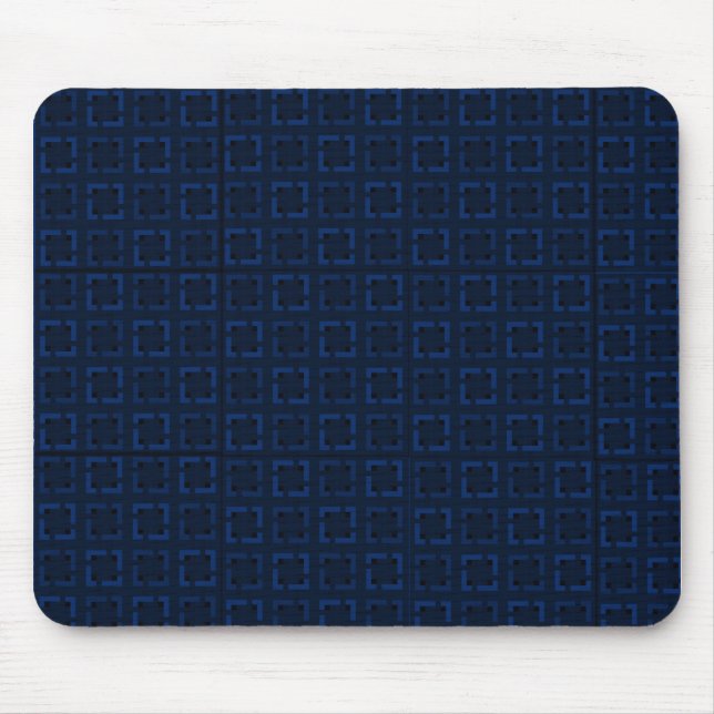 Navy blue symmetrical abstract fashion pattern mouse pad (Front)