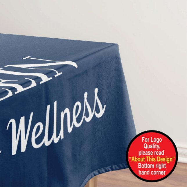 Navy Blue Table Cloth With Your Logo and Text (Creator Uploaded)
