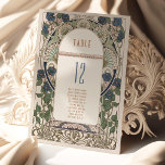 Navy Blue Table Number Vintage Art Nouveau Wedding<br><div class="desc">Art Nouveau Vintage wedding table numbers by Alphonse Mucha in a floral, romantic, and whimsical design. Victorian flourishes complement classic art deco fonts. Please enter your custom information, and you're done. If you wish to change the design further, click the blue "Customise It" button. Thank you so much for considering...</div>