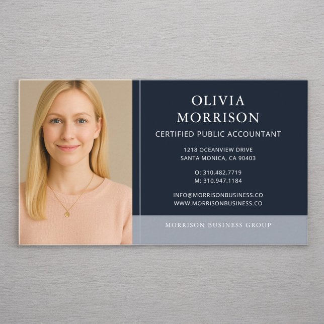 Navy Blue Tax Accountant CPA Photo  Business Card (Creator Uploaded)
